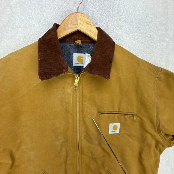 Carhartt Detroit Jacket Blanket Lined Mens 48 Tall J01 BRN Brown 6BLJT - Picture 15 of 16